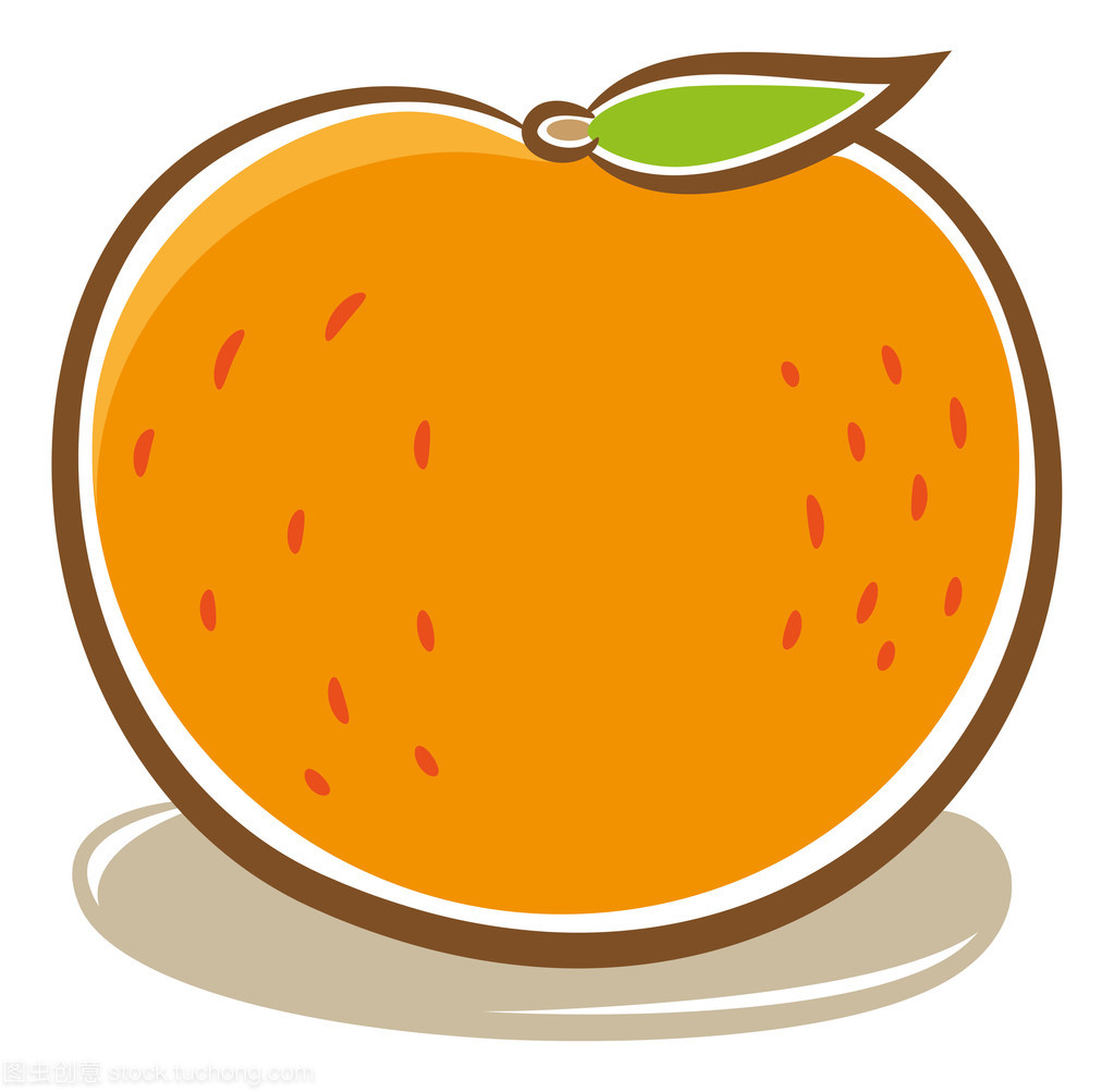 卡通橙色水果